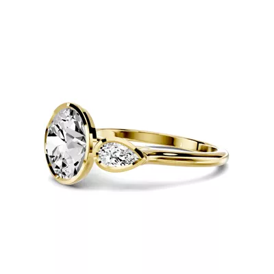Montero Pear Bezel Three-Stone Lab Diamond Engagement Ring (.33 ct. tw.)