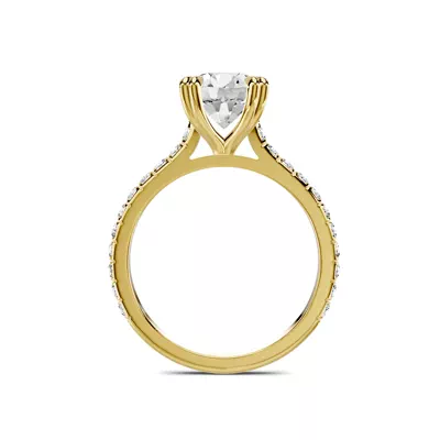 Lucca Double Prong Pavé Cathedral Engagement Ring