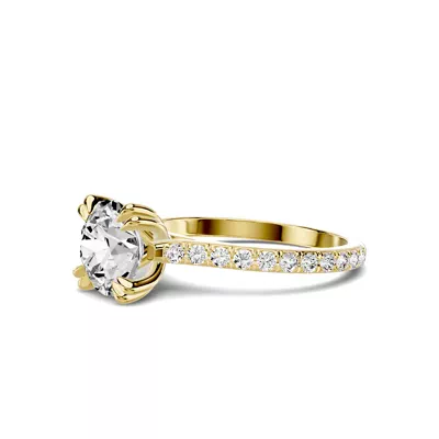 Lucca Double Prong Pavé Cathedral Engagement Ring