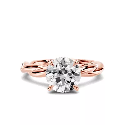 Riona Twist Hidden Halo Engagement Ring