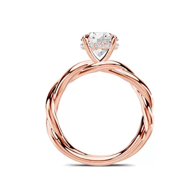 Riona Twist Hidden Halo Engagement Ring