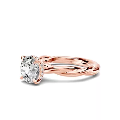 Riona Twist Hidden Halo Engagement Ring