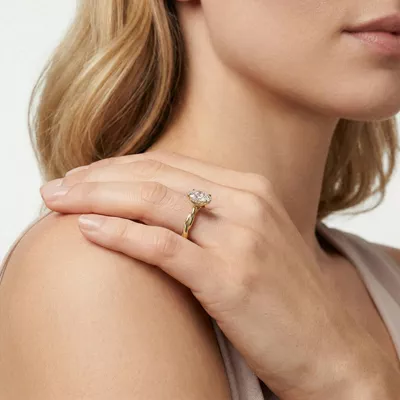 Riona Twist Hidden Halo Engagement Ring