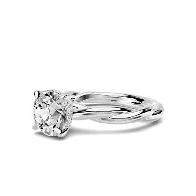 Riona Twist Hidden Halo Engagement Ring