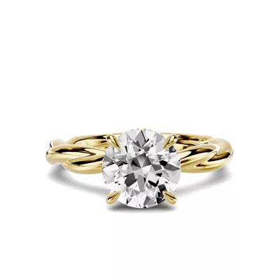 Riona Twist Hidden Halo Engagement Ring