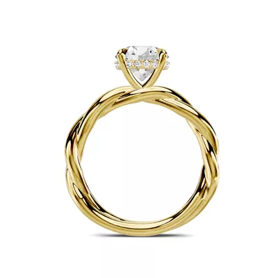 Riona Twist Hidden Halo Engagement Ring