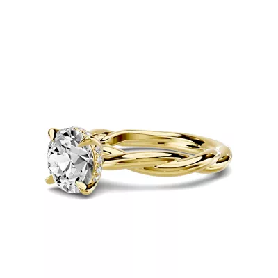 Riona Twist Hidden Halo Engagement Ring