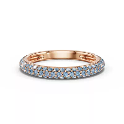 Selora Fancy Blue Lab Diamond Rolled Pavé Band