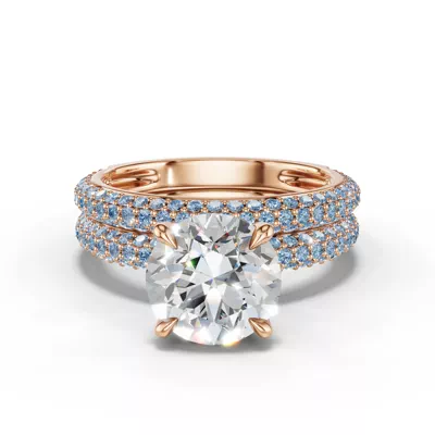Selora Fancy Blue Lab Diamond Rolled Pavé Band