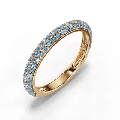 Selora Fancy Blue Lab Diamond Rolled Pavé Band