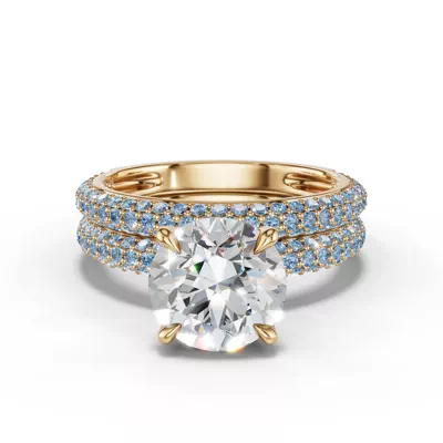 Selora Fancy Blue Lab Diamond Rolled Pavé Band