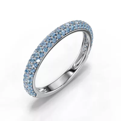 Selora Fancy Blue Lab Diamond Rolled Pavé Band