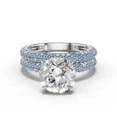 Selora Fancy Blue Lab Diamond Rolled Pavé Band
