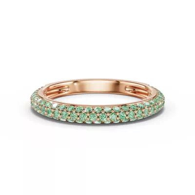 Selora Fancy Green Lab Diamond Rolled Pavé Band