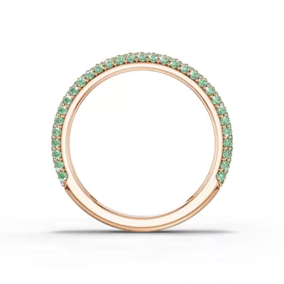 Selora Fancy Green Lab Diamond Rolled Pavé Band