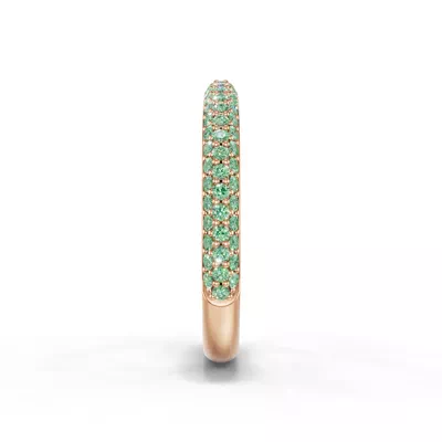 Selora Fancy Green Lab Diamond Rolled Pavé Band