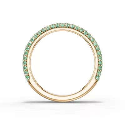 Selora Fancy Green Lab Diamond Rolled Pavé Band