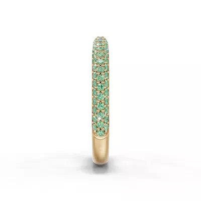 Selora Fancy Green Lab Diamond Rolled Pavé Band