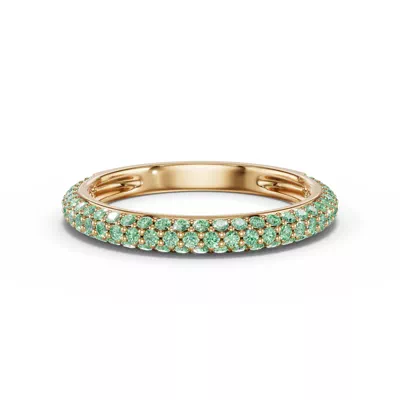Selora Fancy Green Lab Diamond Rolled Pavé Band