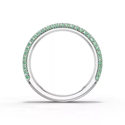 Selora Fancy Green Lab Diamond Rolled Pavé Band