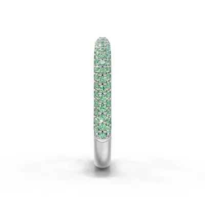 Selora Fancy Green Lab Diamond Rolled Pavé Band