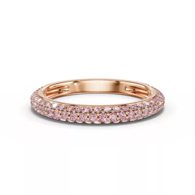 Selora Fancy Pink Lab Diamond Rolled Pavé Band