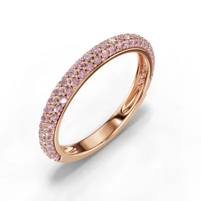 Selora Fancy Pink Lab Diamond Rolled Pavé Band