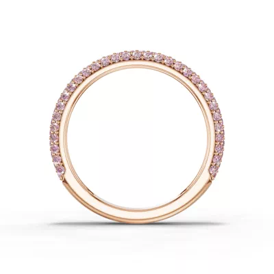 Selora Fancy Pink Lab Diamond Rolled Pavé Band