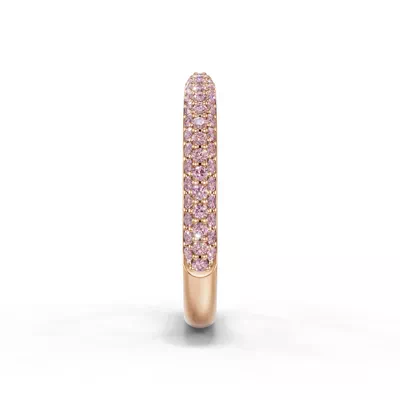 Selora Fancy Pink Lab Diamond Rolled Pavé Band