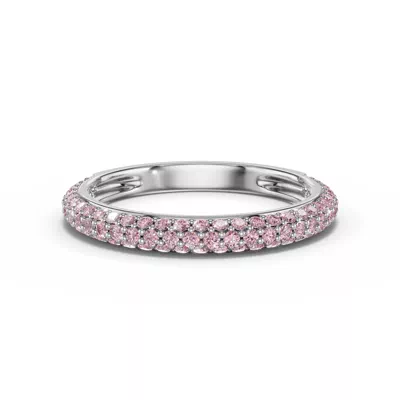 Selora Fancy Pink Lab Diamond Rolled Pavé Band