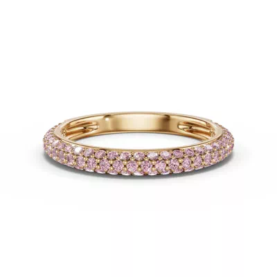 Selora Fancy Pink Lab Diamond Rolled Pavé Band