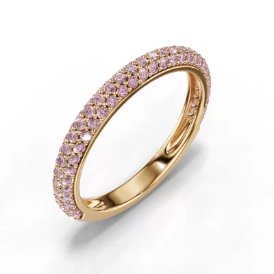 Selora Fancy Pink Lab Diamond Rolled Pavé Band
