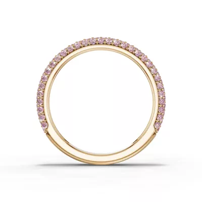 Selora Fancy Pink Lab Diamond Rolled Pavé Band