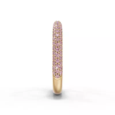 Selora Fancy Pink Lab Diamond Rolled Pavé Band