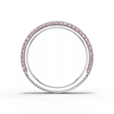 Selora Fancy Pink Lab Diamond Rolled Pavé Band