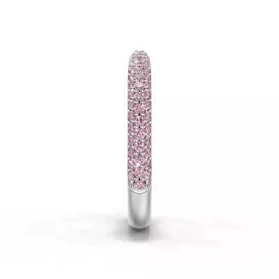 Selora Fancy Pink Lab Diamond Rolled Pavé Band