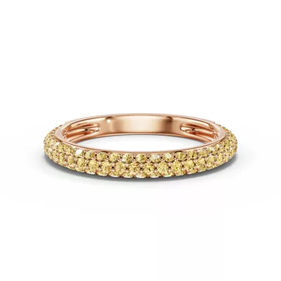 Selora Fancy Yellow Lab Diamond Rolled Pavé Band