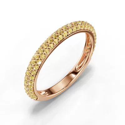 Selora Fancy Yellow Lab Diamond Rolled Pavé Band
