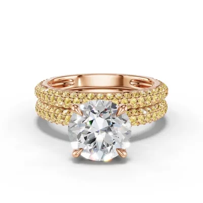 Selora Fancy Yellow Lab Diamond Rolled Pavé Band
