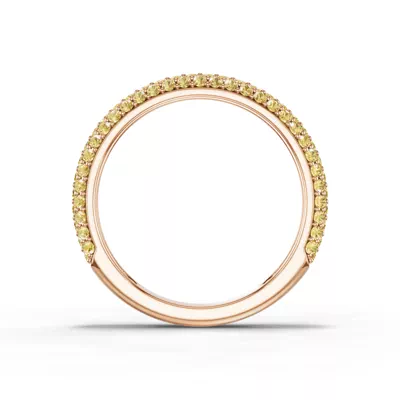 Selora Fancy Yellow Lab Diamond Rolled Pavé Band