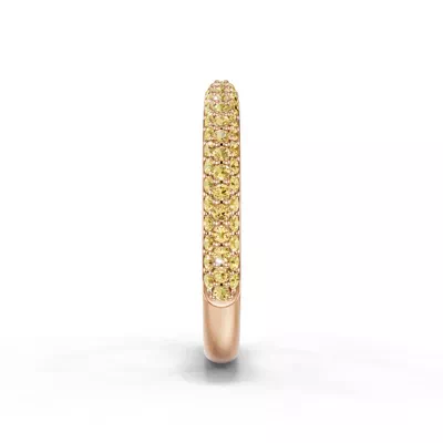 Selora Fancy Yellow Lab Diamond Rolled Pavé Band
