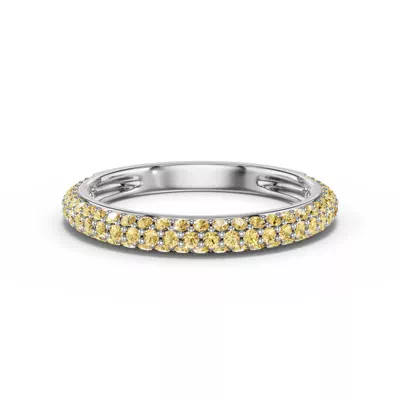 Selora Fancy Yellow Lab Diamond Rolled Pavé Band