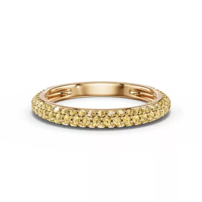 Selora Fancy Yellow Lab Diamond Rolled Pavé Band