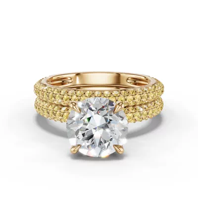 Selora Fancy Yellow Lab Diamond Rolled Pavé Band