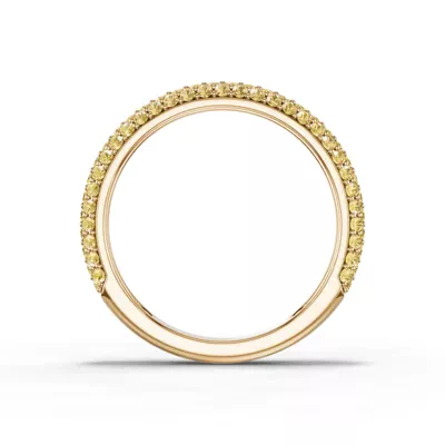 Selora Fancy Yellow Lab Diamond Rolled Pavé Band