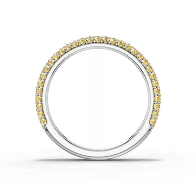 Selora Fancy Yellow Lab Diamond Rolled Pavé Band