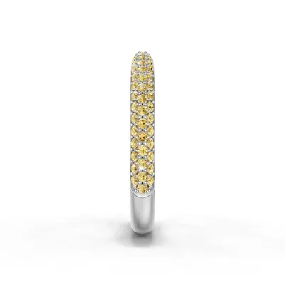 Selora Fancy Yellow Lab Diamond Rolled Pavé Band