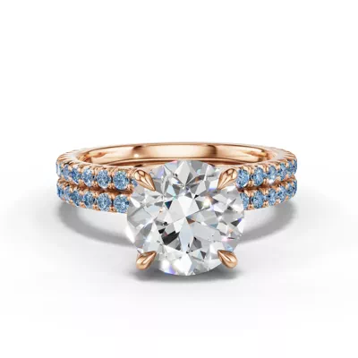 Lumina Fancy Blue Lab Diamond French Pavé Band (1/3 ct. tw.)