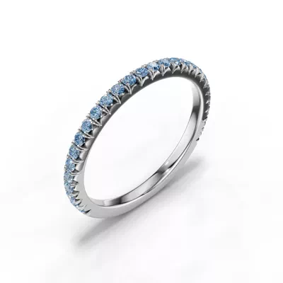 Lumina Fancy Blue Lab Diamond French Pavé Band (1/3 ct. tw.)