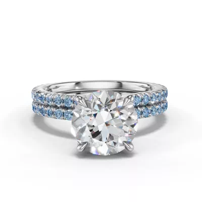 Lumina Fancy Blue Lab Diamond French Pavé Band (1/3 ct. tw.)